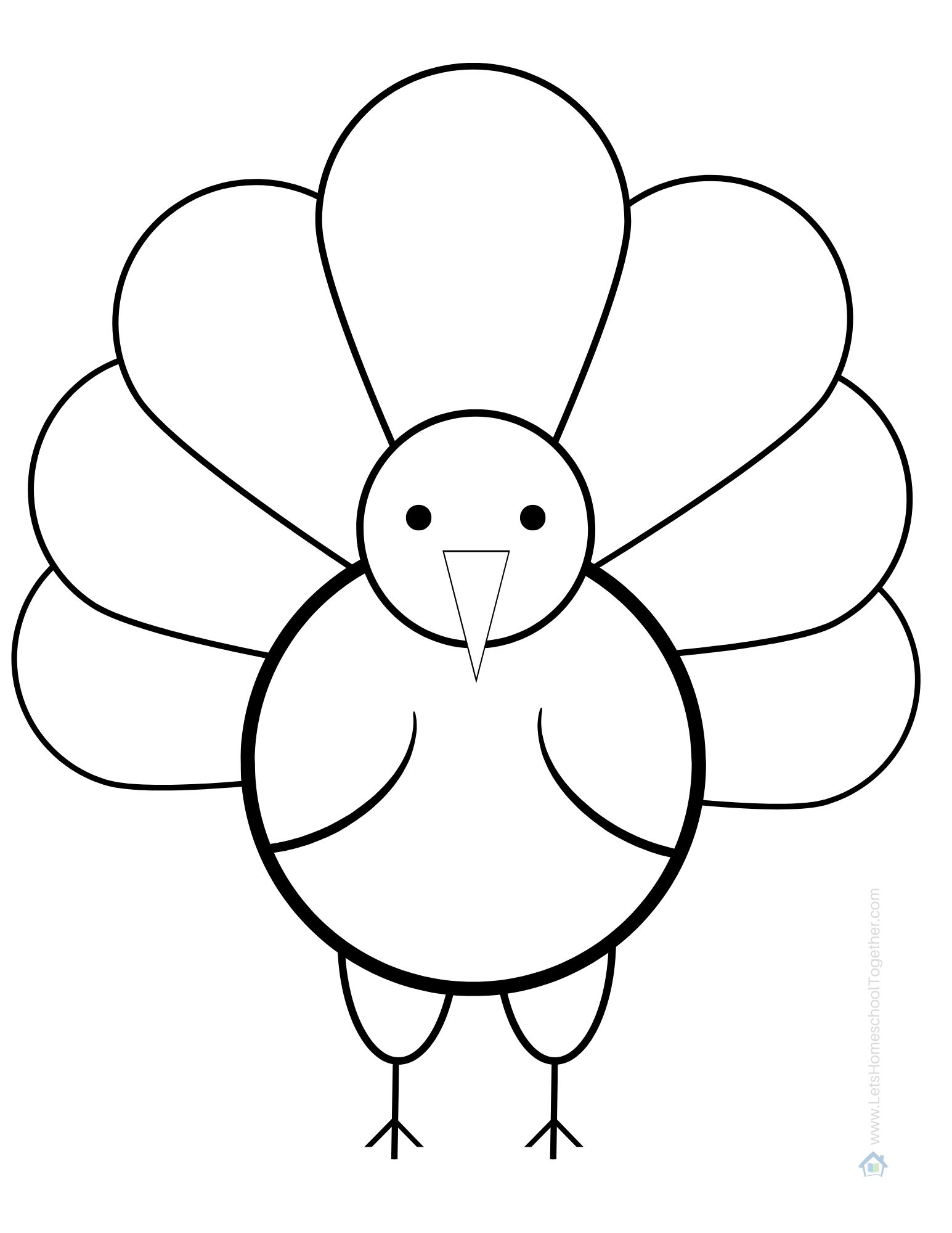 Turkey Coloring Page ⋆ Let's Homeschool Together